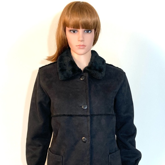 LG•BC CLOTHING ORIGINAL•SEXY•COZY BLACK COAT• - Picture 7 of 11